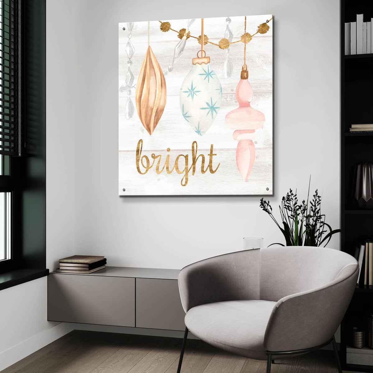 Elegant Ornaments 4 by Annie Warren - 36x36 acrylic wall art in a room