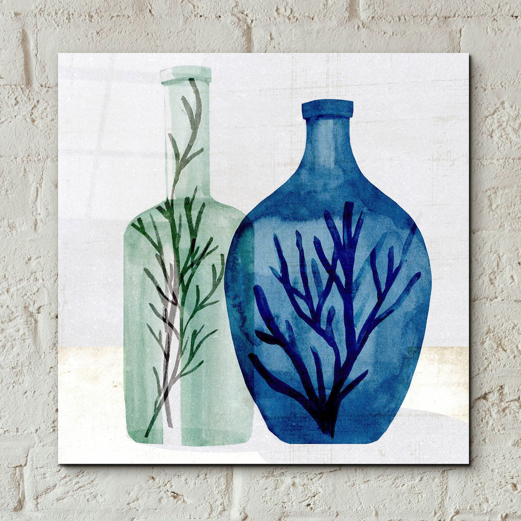Laura Gibson _sea Glass Vase 1 by Annie Warren - 12x12 acrylic wall art in a room