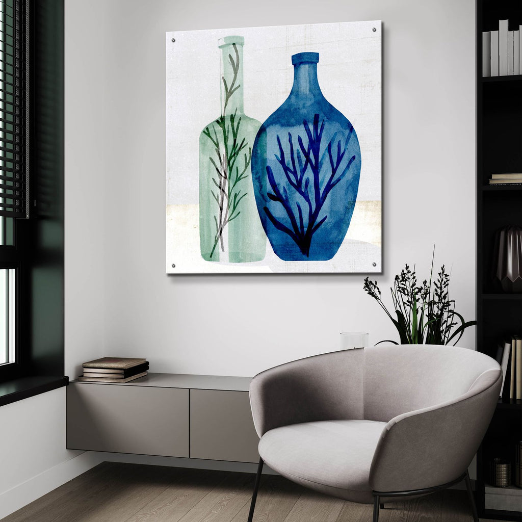 Laura Gibson _sea Glass Vase 1 by Annie Warren - 36x36 acrylic wall art in a room