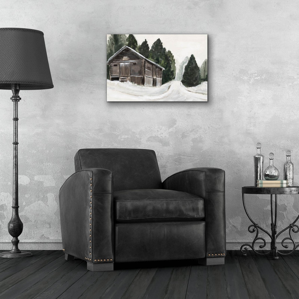 Laura Gibson _winter Barn 1 by Annie Warren - 24x16 acrylic wall art in a room