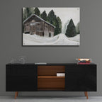Laura Gibson _winter Barn 1 by Annie Warren - 36x24 acrylic wall art in a room