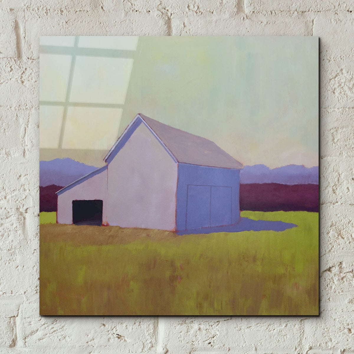 Primary Barns 4 by Carol Young - 12x12 acrylic wall art in a room