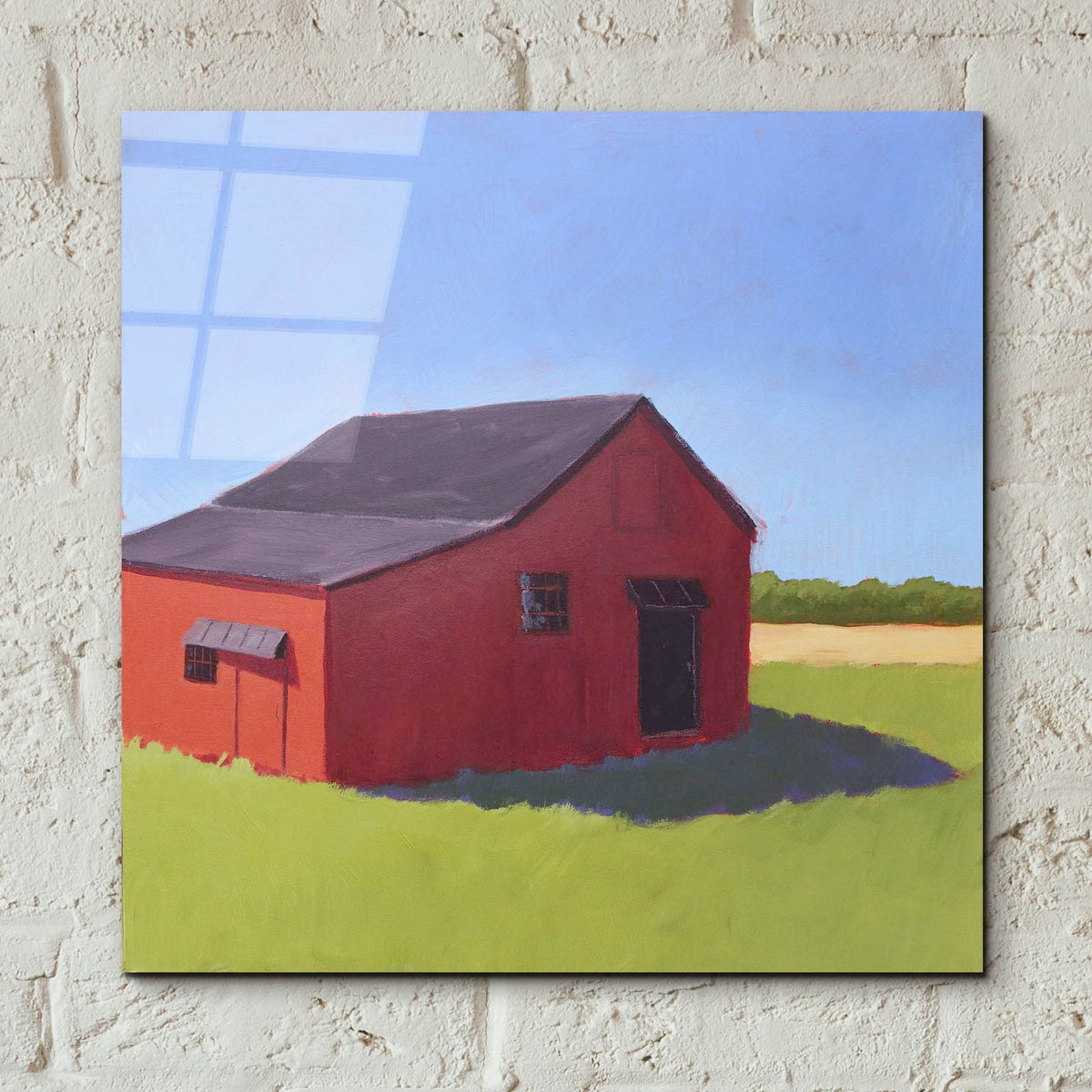 Primary Barns 5 by Carol Young - 12x12 acrylic wall art in a room