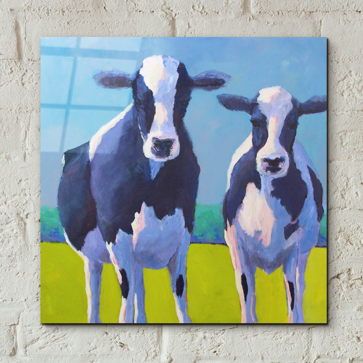 Cow Pals 2 by Carol Young - 12x12 acrylic wall art in a room