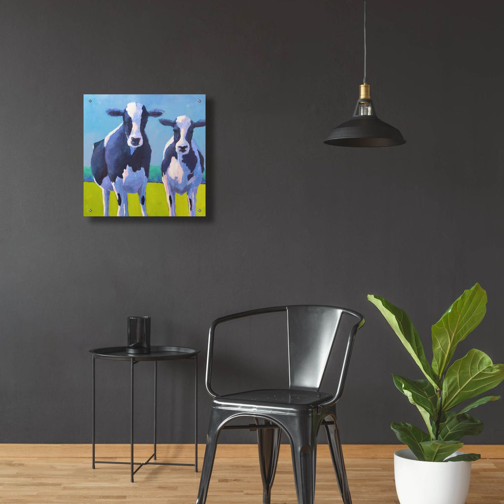 Cow Pals 2 by Carol Young - 24x24 acrylic wall art in a room
