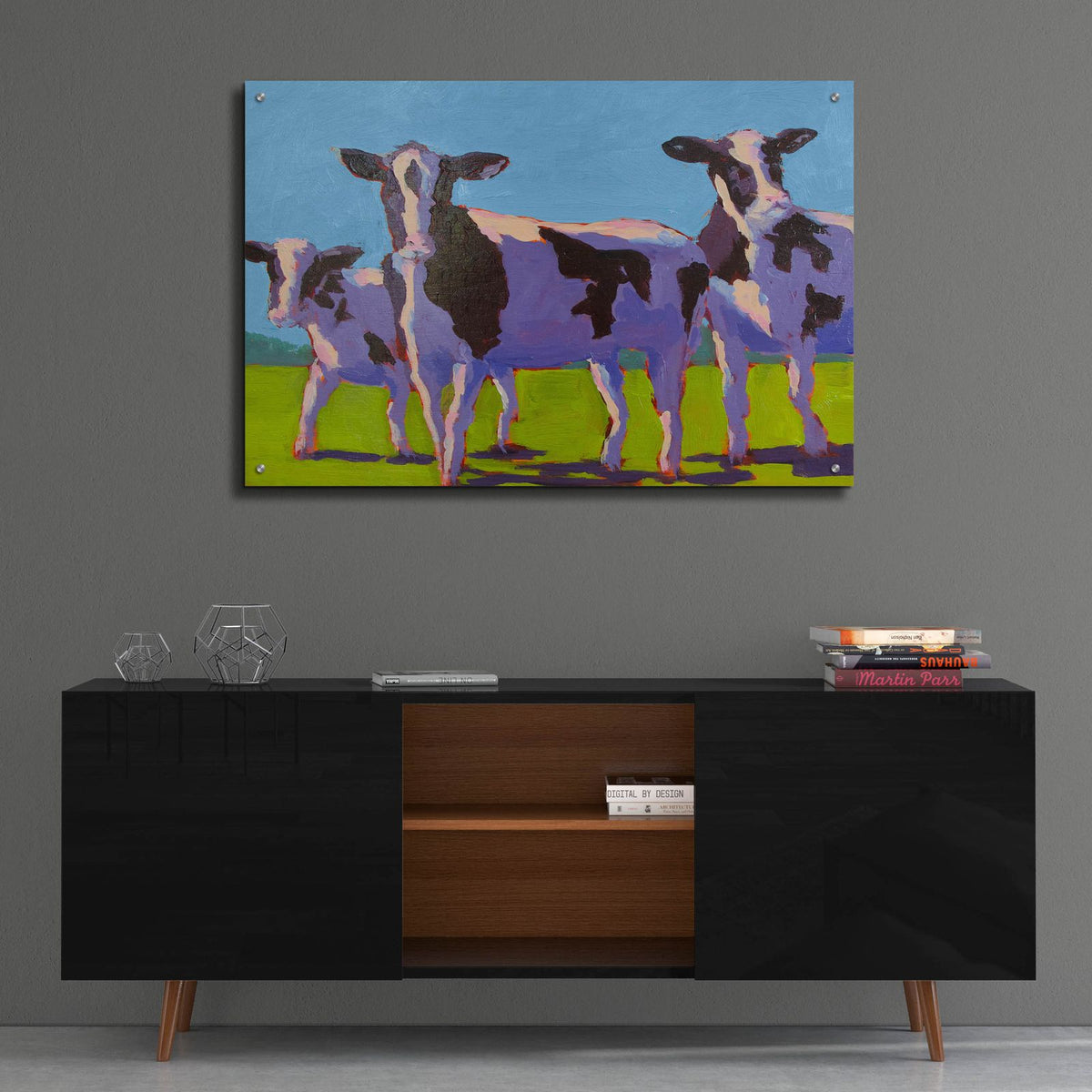 Cow Pals 4 by Carol Young - 36x24 acrylic wall art in a room