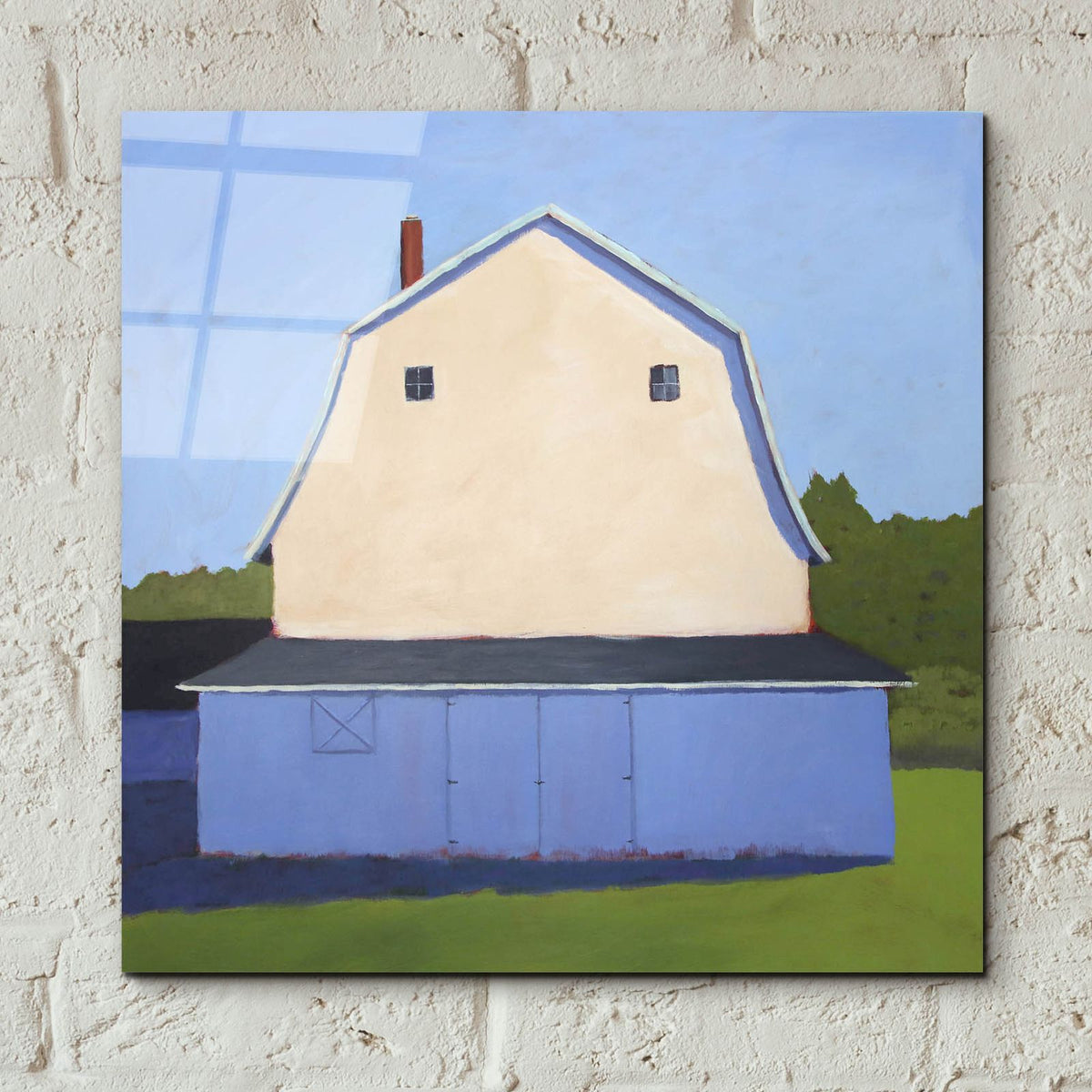 Primary Barns 2 by Carol Young - 12x12 acrylic wall art in a room