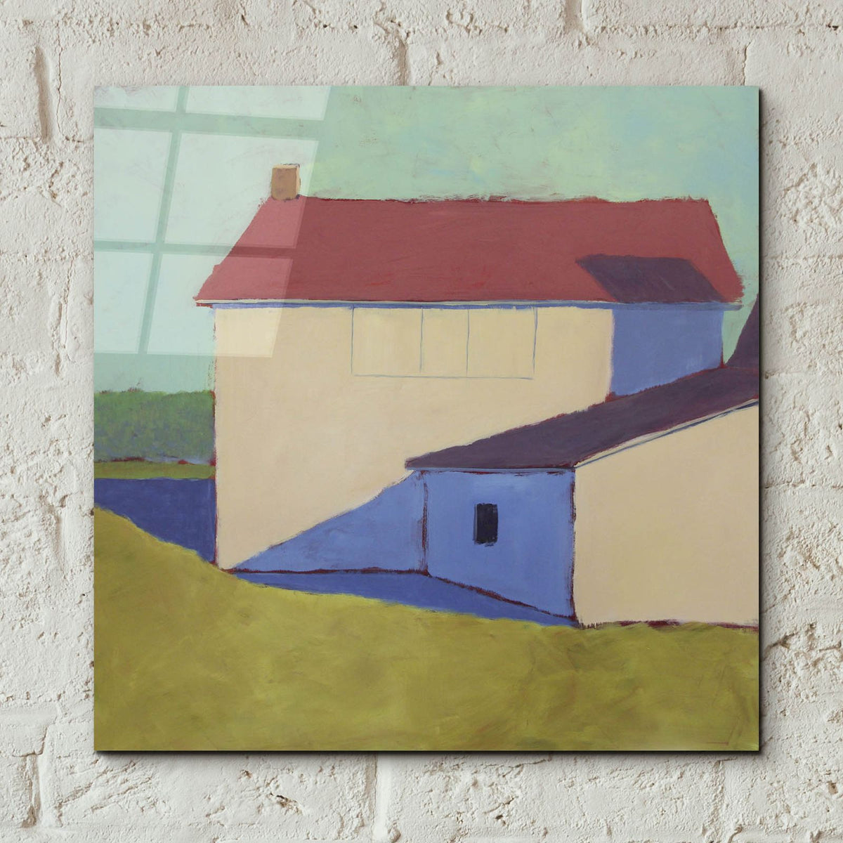 Primary Barns 7 by Carol Young - 12x12 acrylic wall art in a room