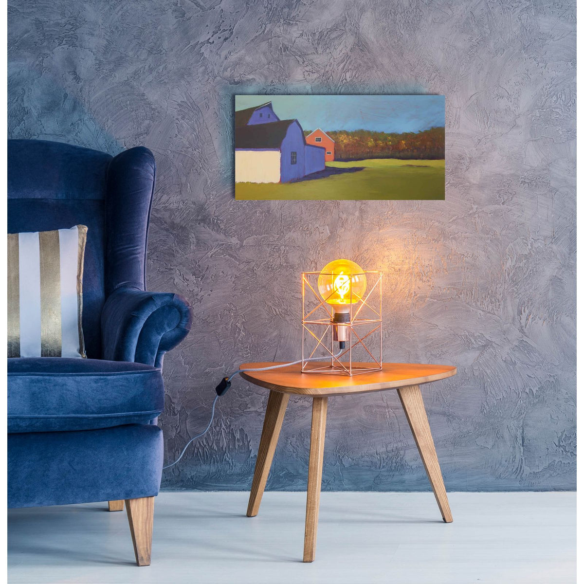 Primary Barns 8 by Carol Young - 24x12 acrylic wall art in a room