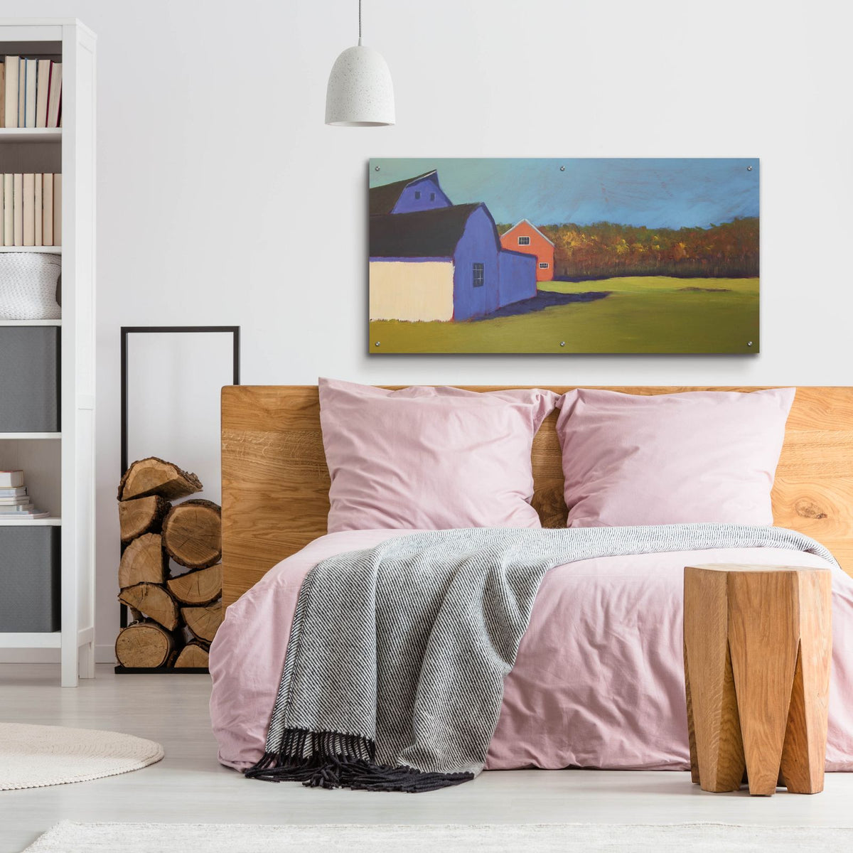 Primary Barns 8 by Carol Young - 48x24 acrylic wall art in a room