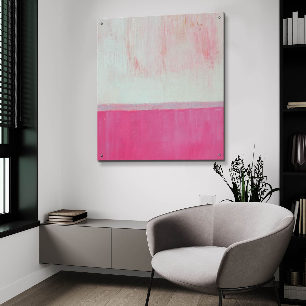 Raspberry Mint 1 by Carol Young - 36x36 acrylic wall art in a room