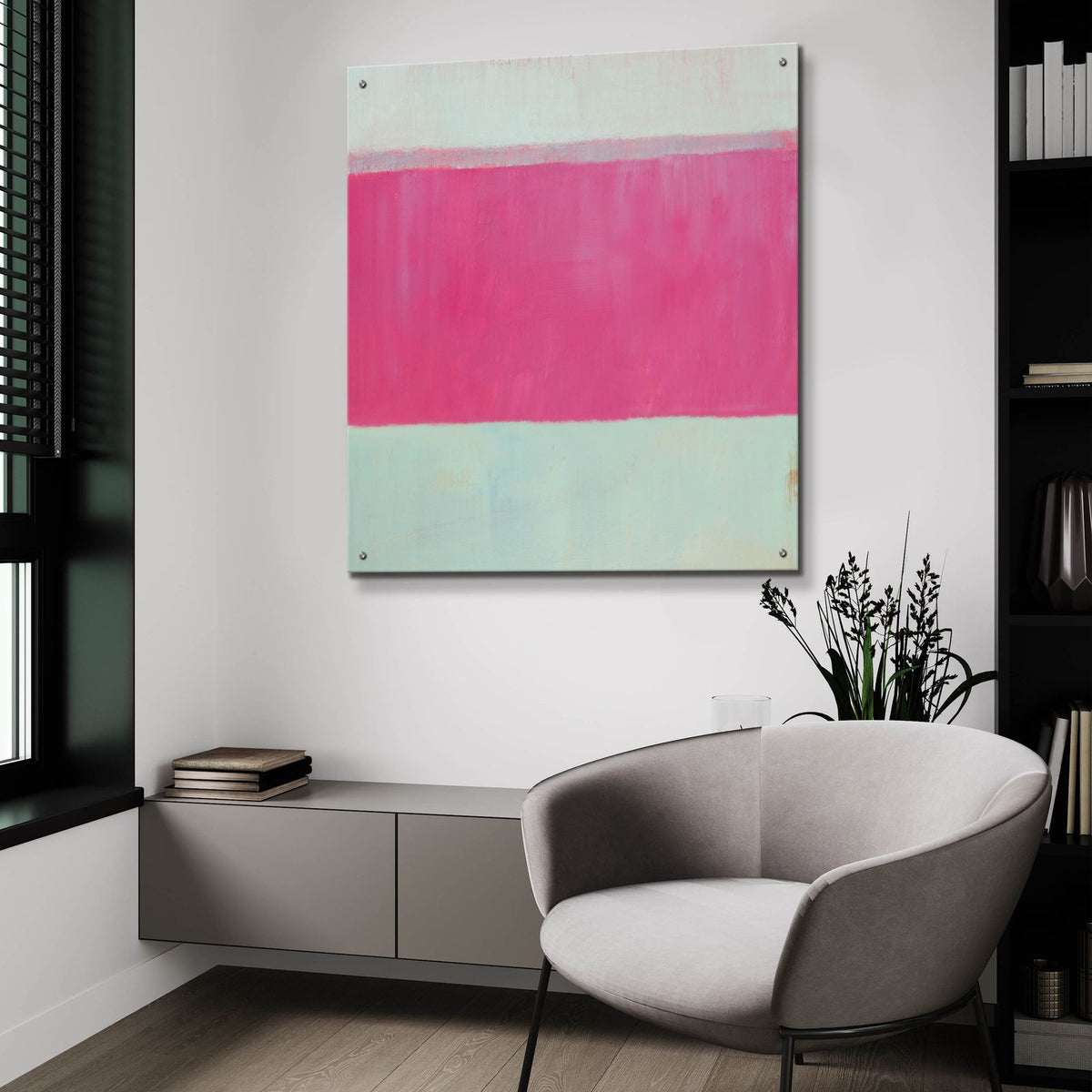 Raspberry Mint 2 by Carol Young - 36x36 acrylic wall art in a room