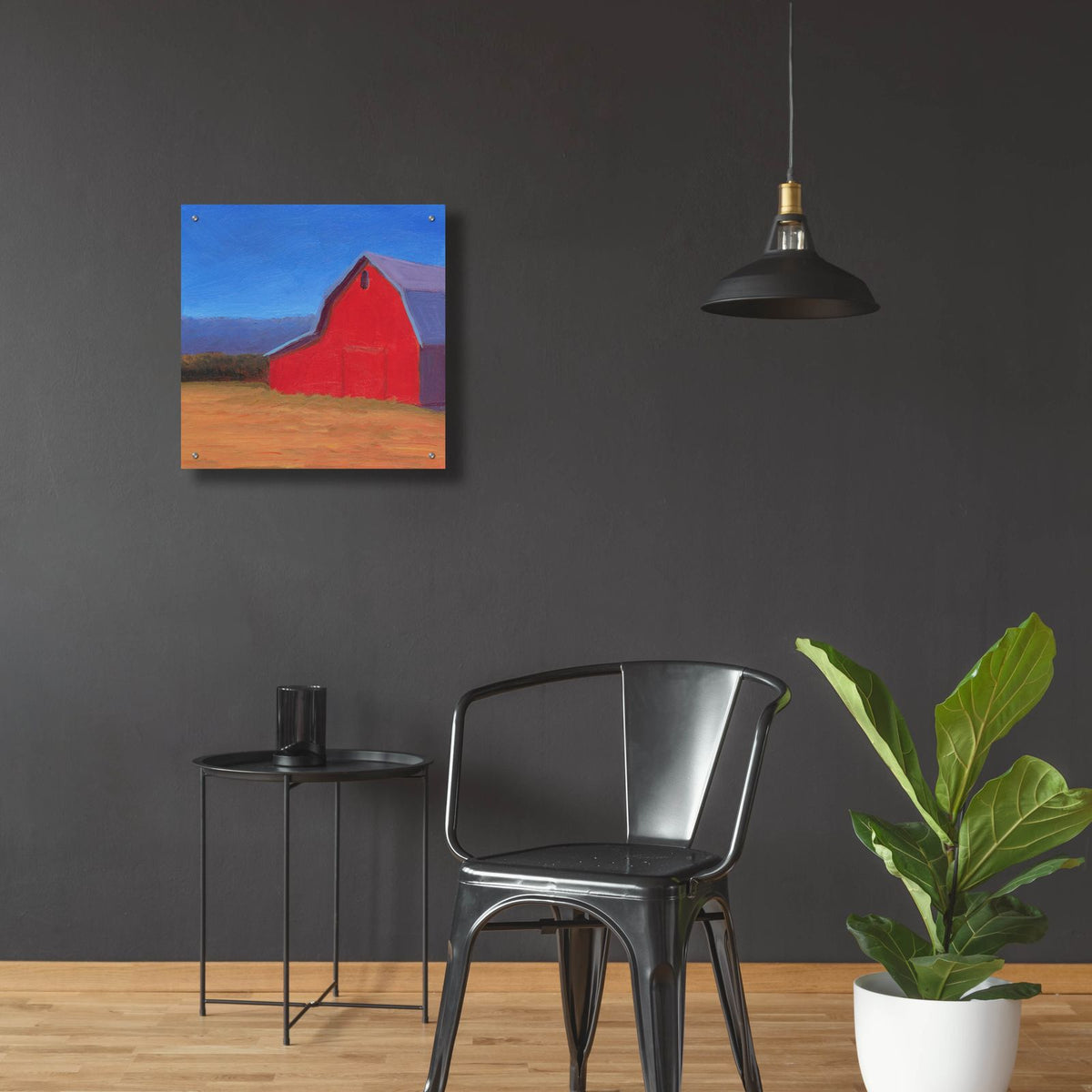 Homestead Barn 3 by Carol Young - 24x24 acrylic wall art in a room