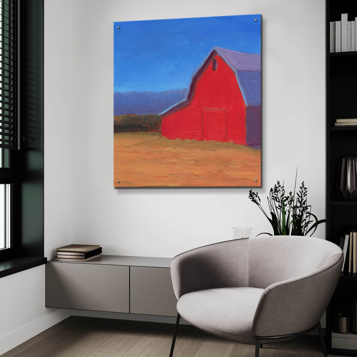 Homestead Barn 3 by Carol Young - 36x36 acrylic wall art in a room