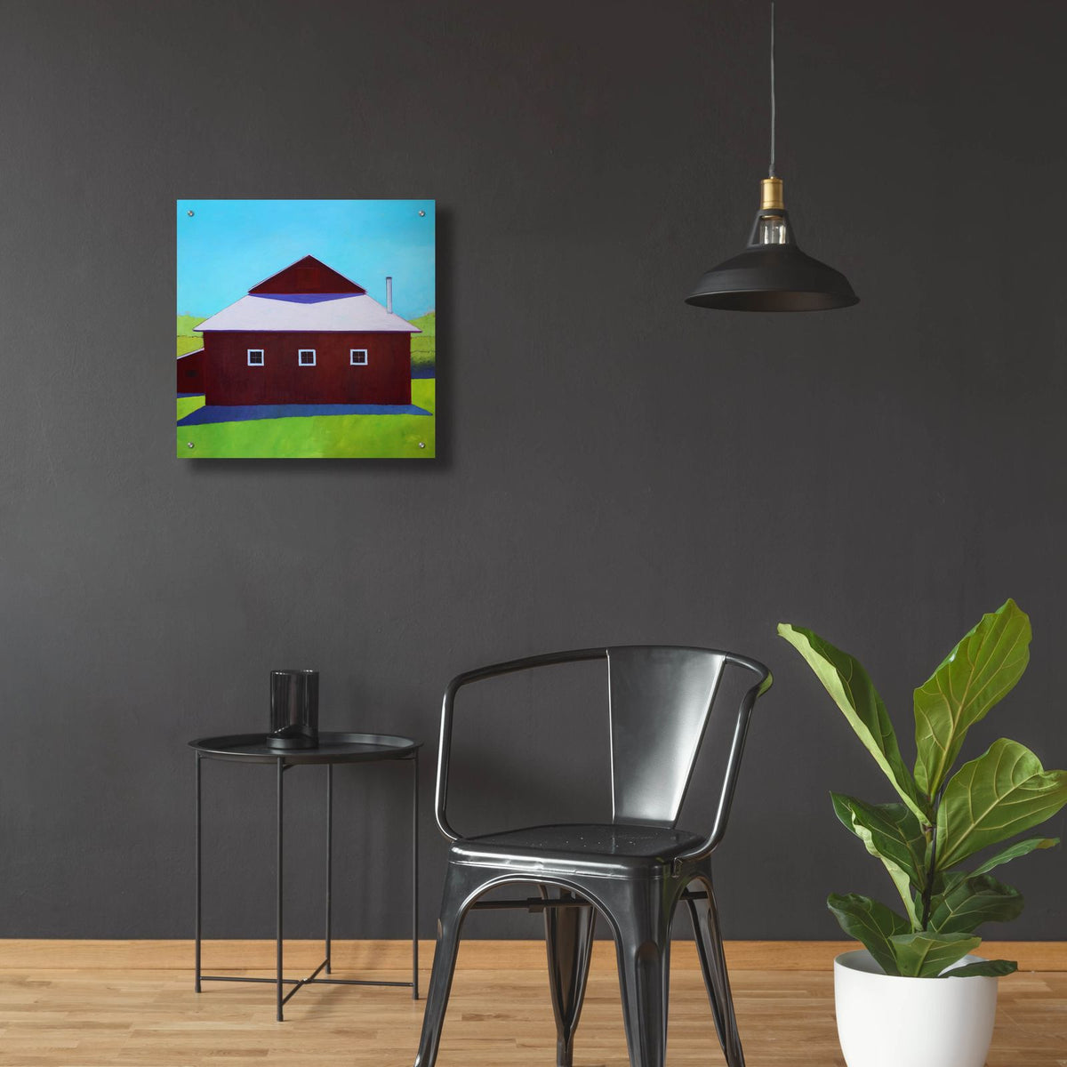 Homestead Barn 5 by Carol Young - 24x24 acrylic wall art in a room