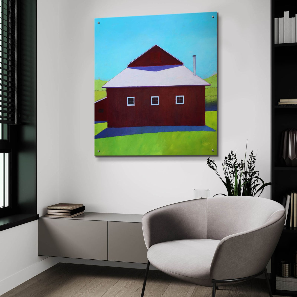Homestead Barn 5 by Carol Young - 36x36 acrylic wall art in a room