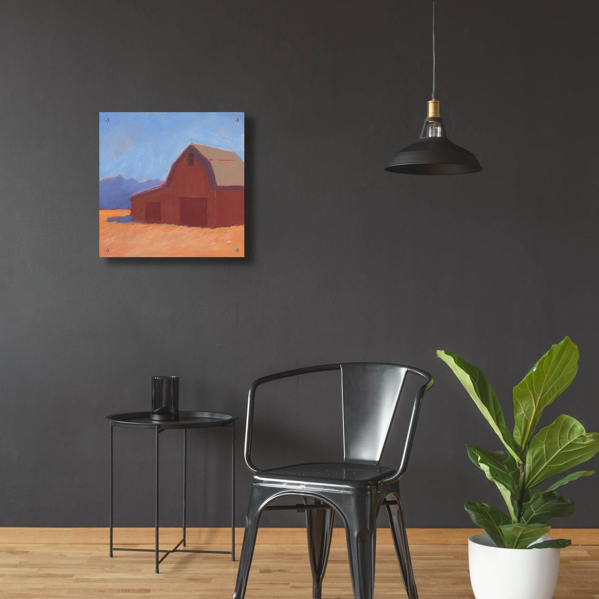 Rustic Hayven 1 by Carol Young - 24x24 acrylic wall art in a room