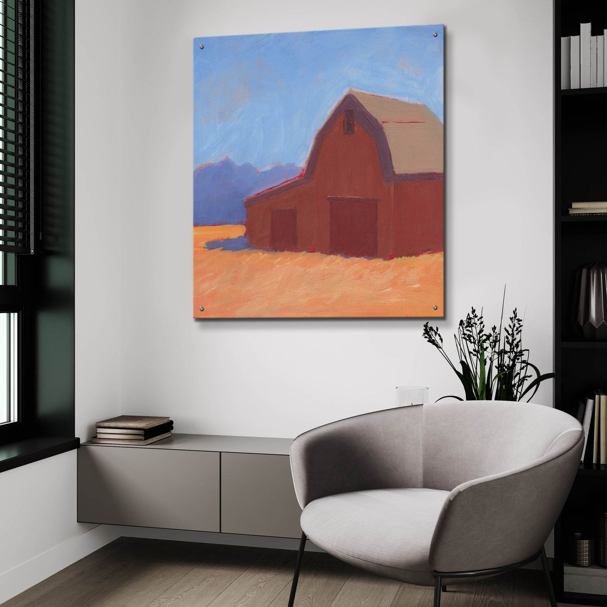 Rustic Hayven 1 by Carol Young - 36x36 acrylic wall art in a room