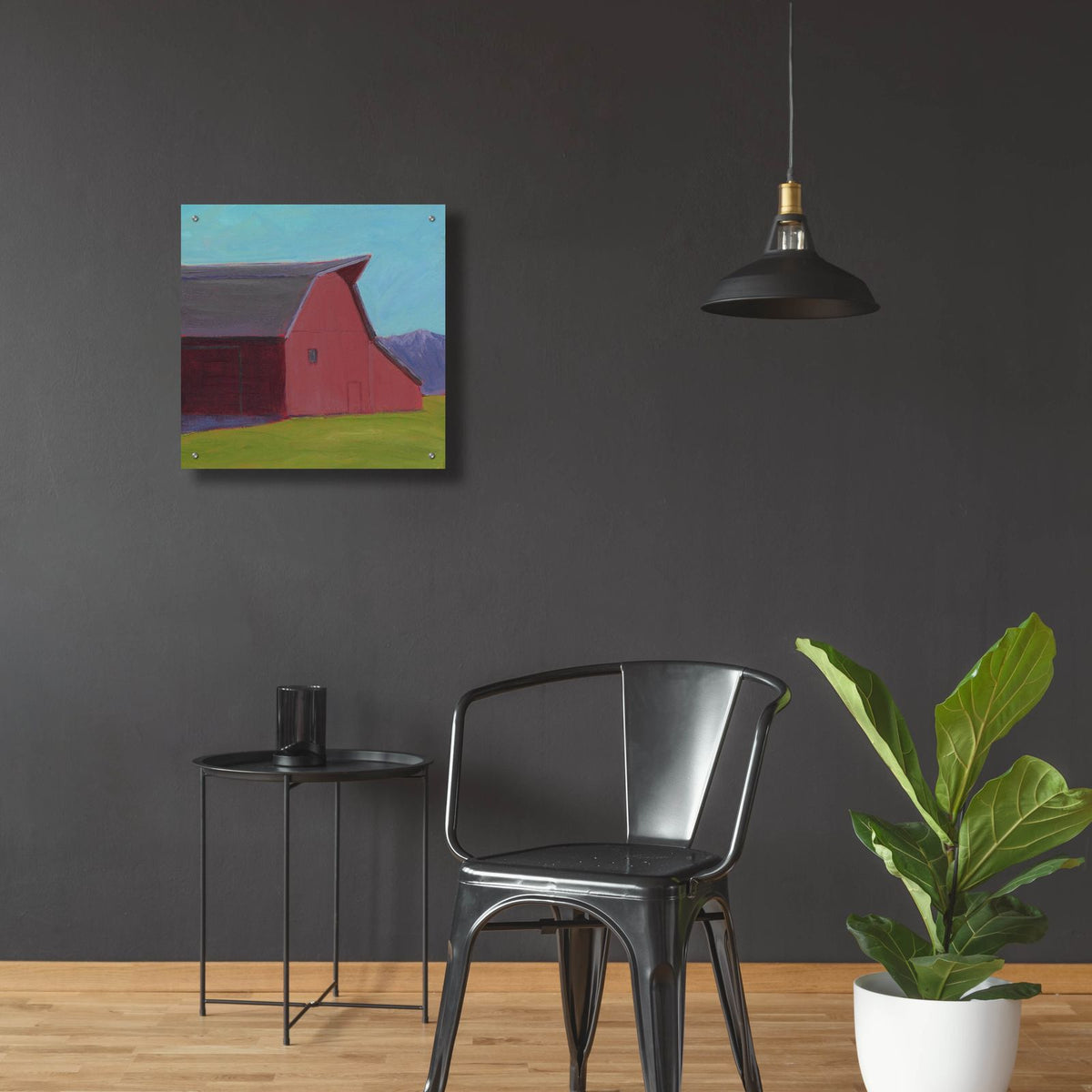Rustic Hayven 2 by Carol Young - 24x24 acrylic wall art in a room