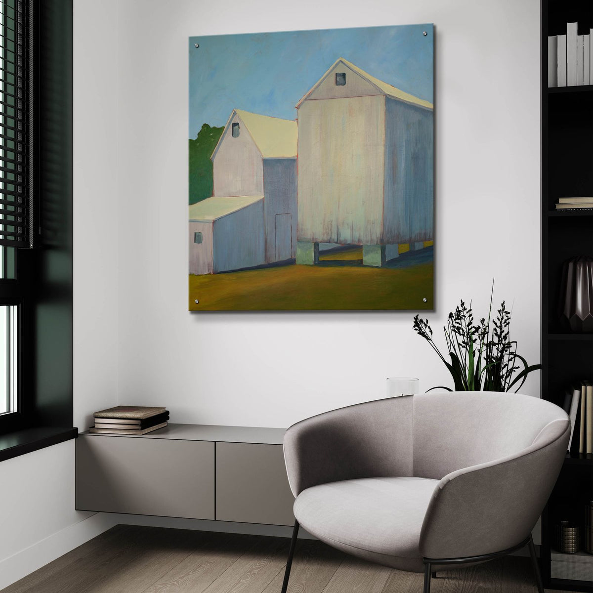 Six Feet Apart by Carol Young - 36x36 acrylic wall art in a room