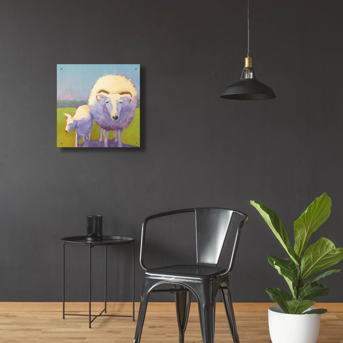 Sheep Pals 2 by Carol Young - 24x24 acrylic wall art in a room