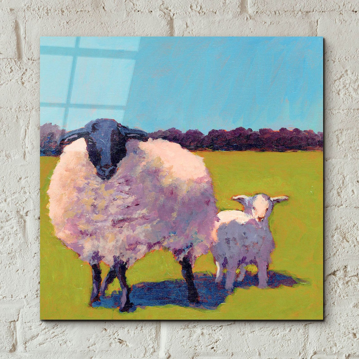 Sheep Pals 3 by Carol Young - 12x12 acrylic wall art in a room