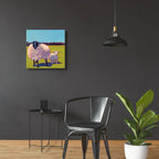 Sheep Pals 3 by Carol Young - 24x24 acrylic wall art in a room