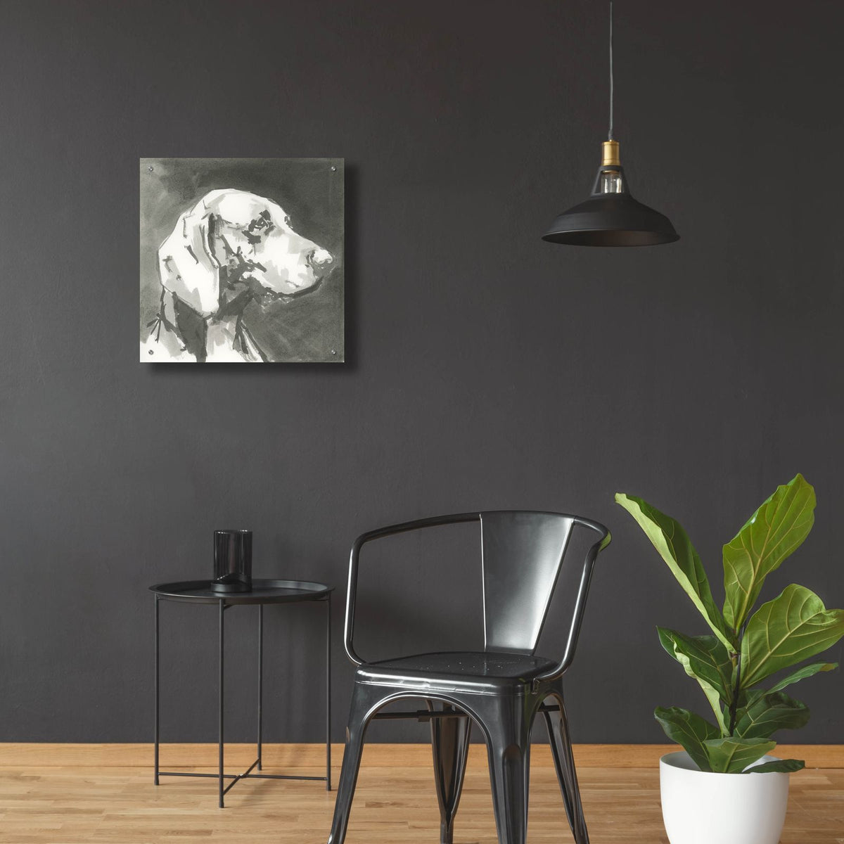 A Very Neutral Modern Dog 12 by Cartissi - 24x24 acrylic wall art in a room