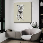 A Very Pastel Modern Dog 1 by Cartissi - 36x36 acrylic wall art in a room
