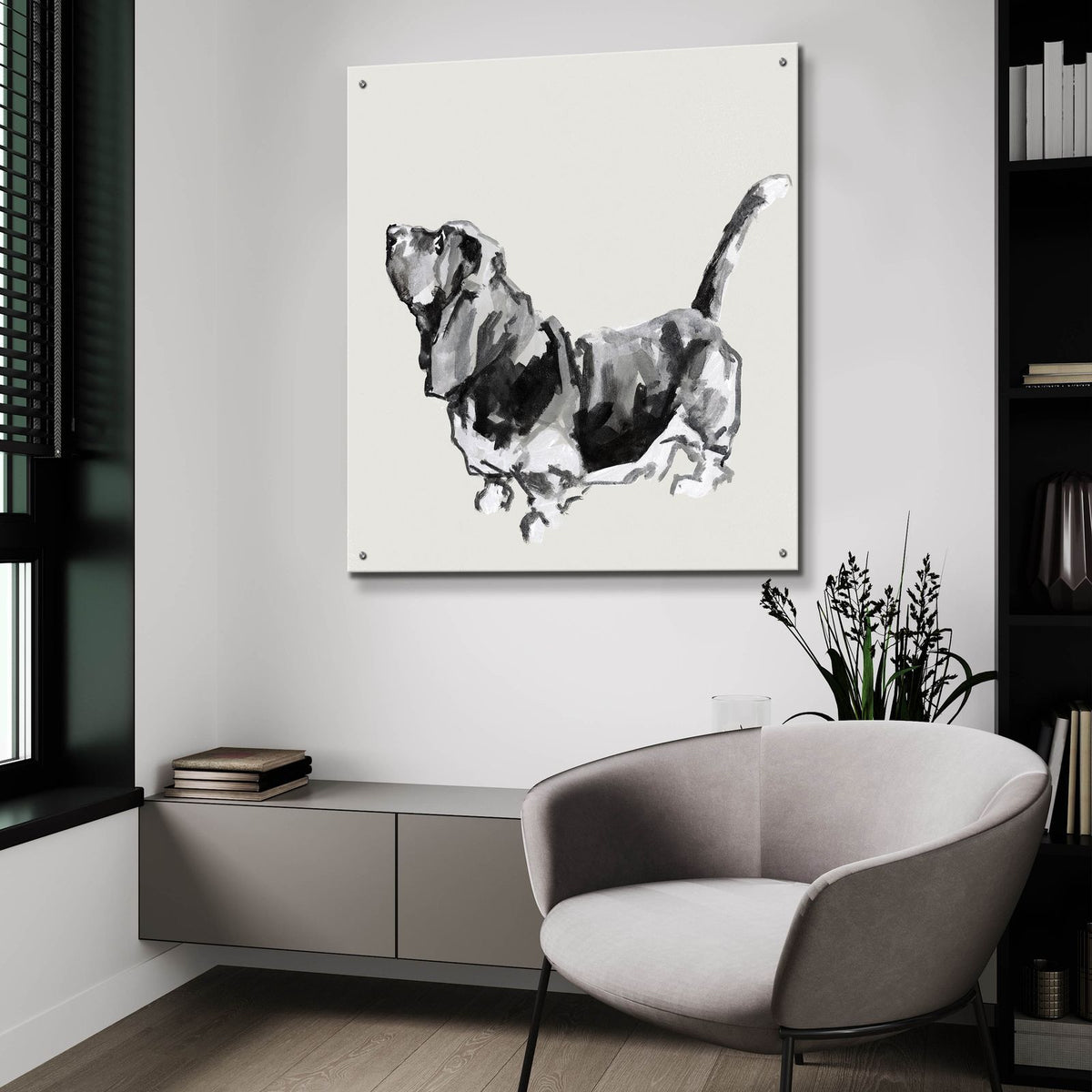 A Very Pastel Modern Dog 4 by Cartissi - 36x36 acrylic wall art in a room
