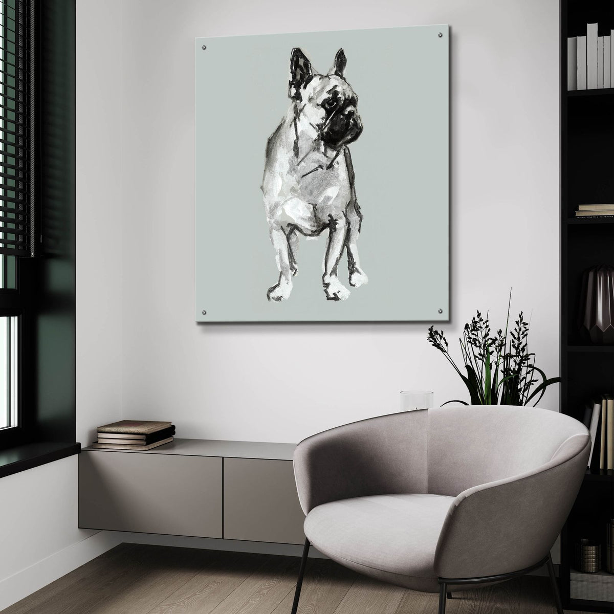 A Very Pastel Modern Dog 9 by Cartissi - 36x36 acrylic wall art in a room