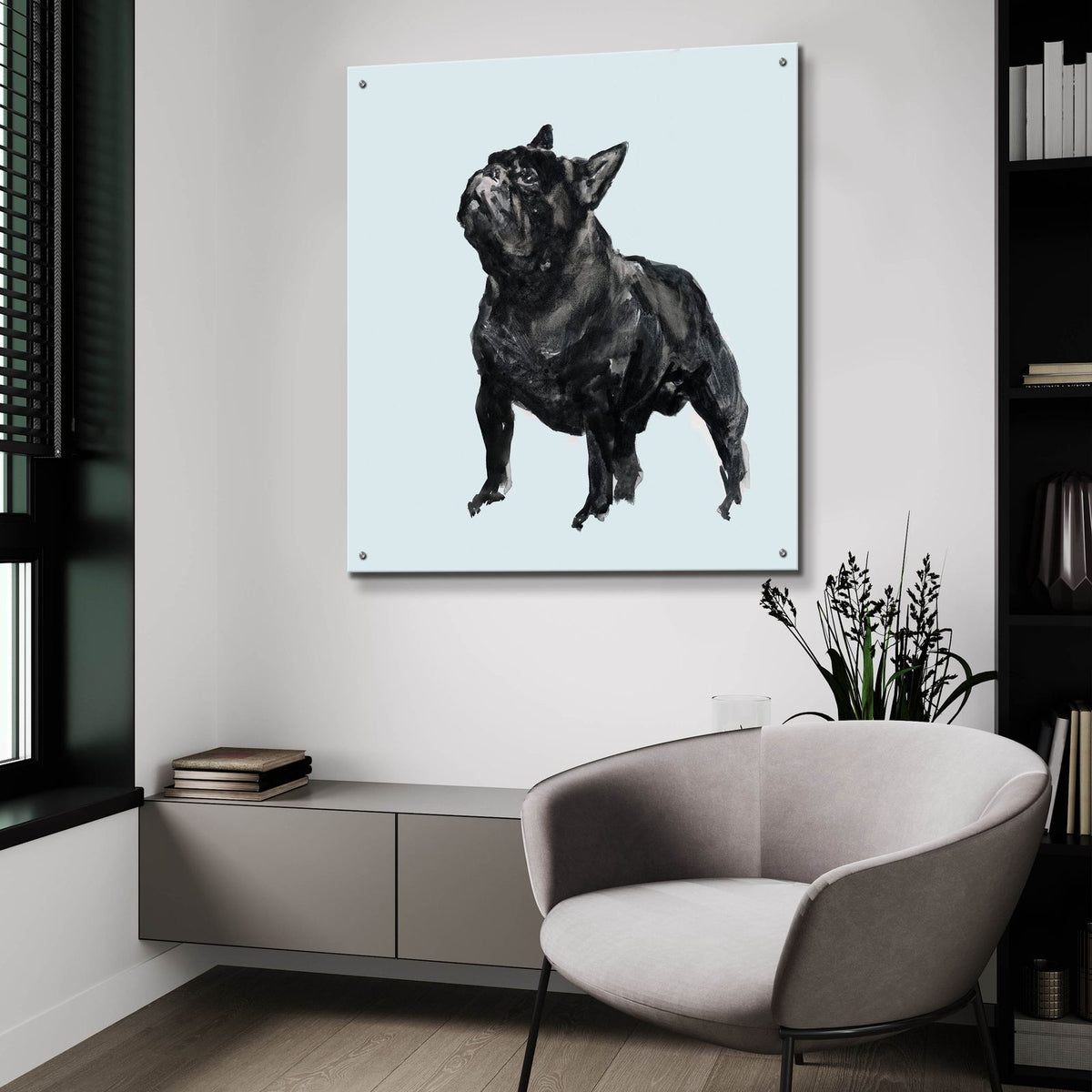 A Very Pastel Modern Dog 3 by Cartissi - 36x36 acrylic wall art in a room
