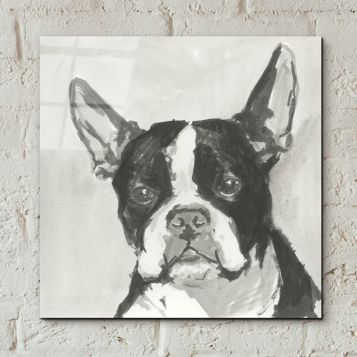 A Very Neutral Modern Dog 10 by Cartissi - 12x12 acrylic wall art in a room