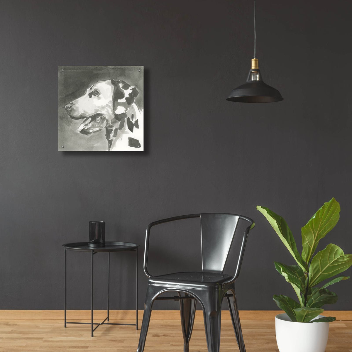 A Very Neutral Modern Dog 5 by Cartissi - 24x24 acrylic wall art in a room