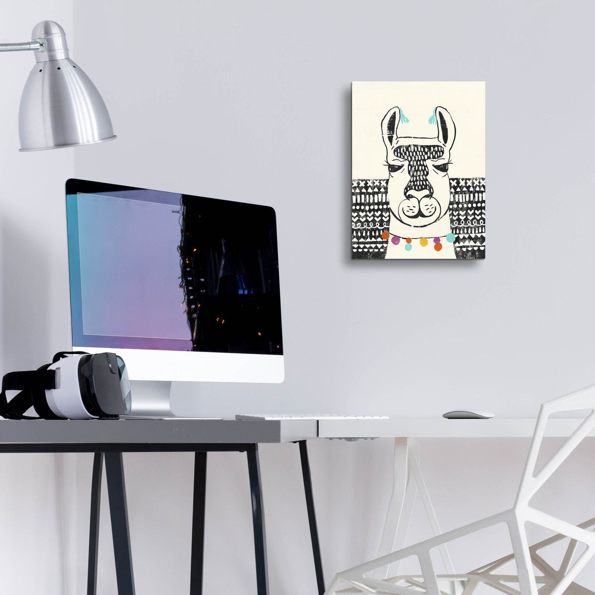 Party Llama 3 by Chariklia Zarris - 12x16 acrylic wall art in a room