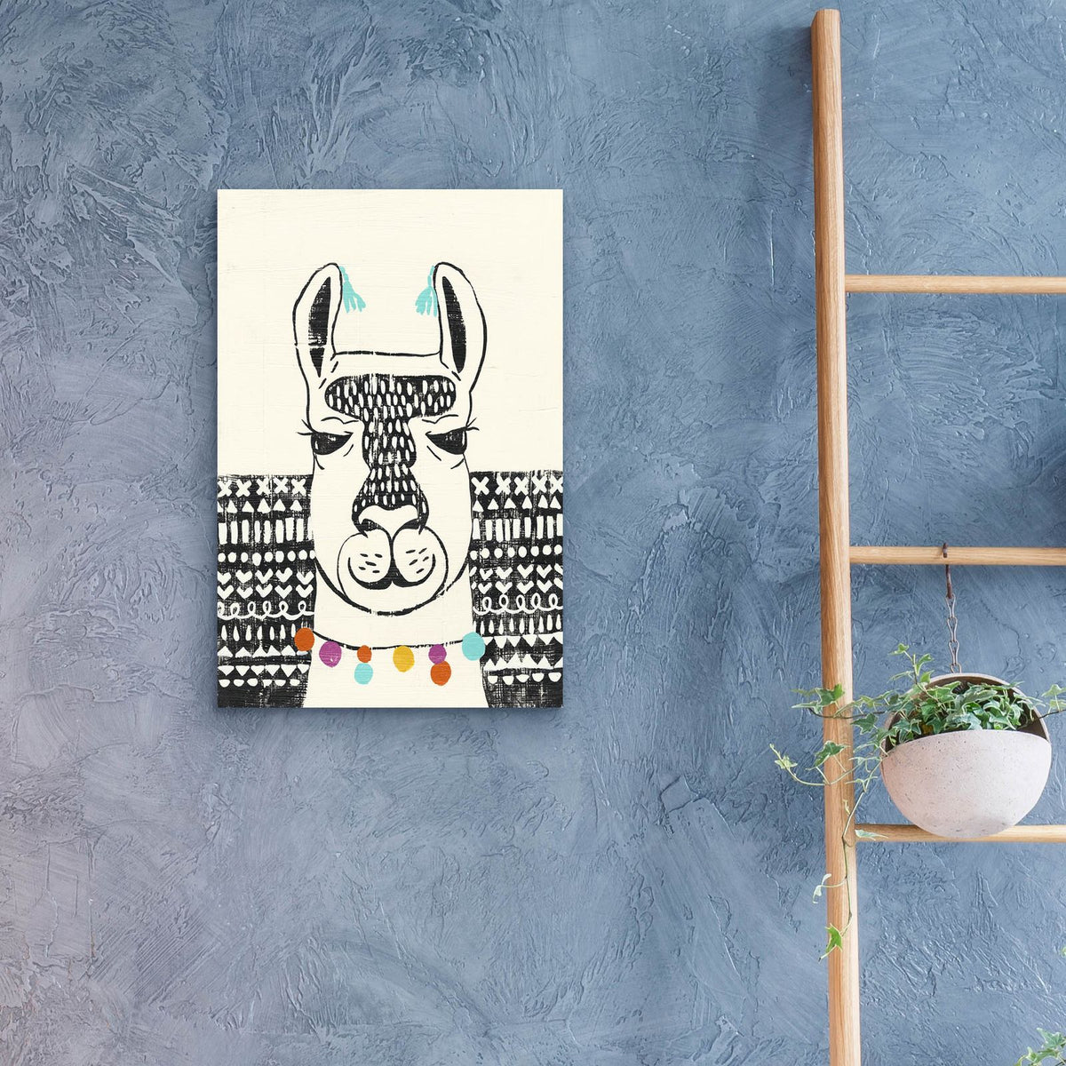 Party Llama 3 by Chariklia Zarris - 16x24 acrylic wall art in a room