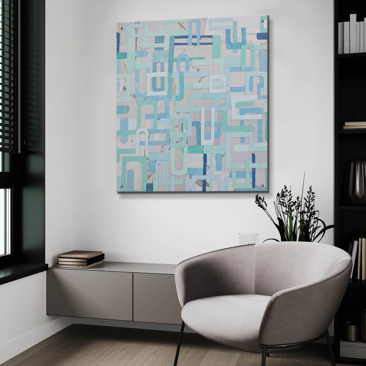 Modern 1ndustry 1 by Coco Good - 36x36 acrylic wall art in a room