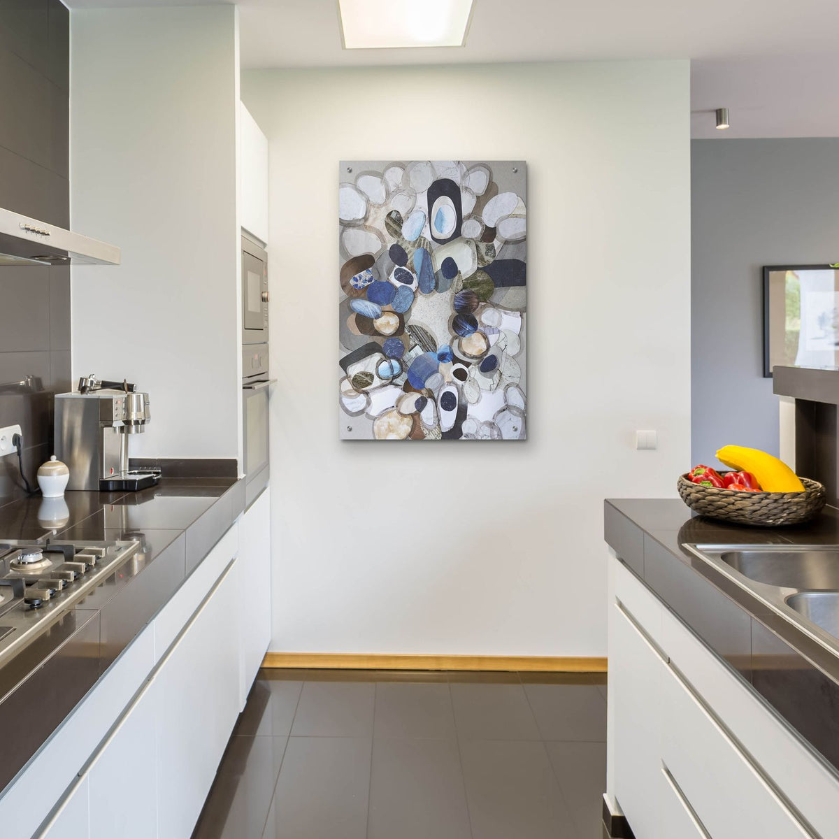 Santa Cruz Beach Stones by Coco Good - 24x36 acrylic wall art in a room