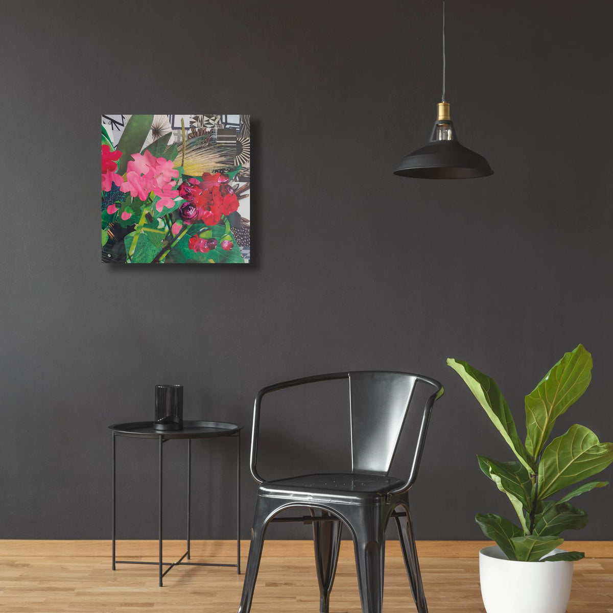 Poolside Geraniums 2 by Coco Good - 24x24 acrylic wall art in a room