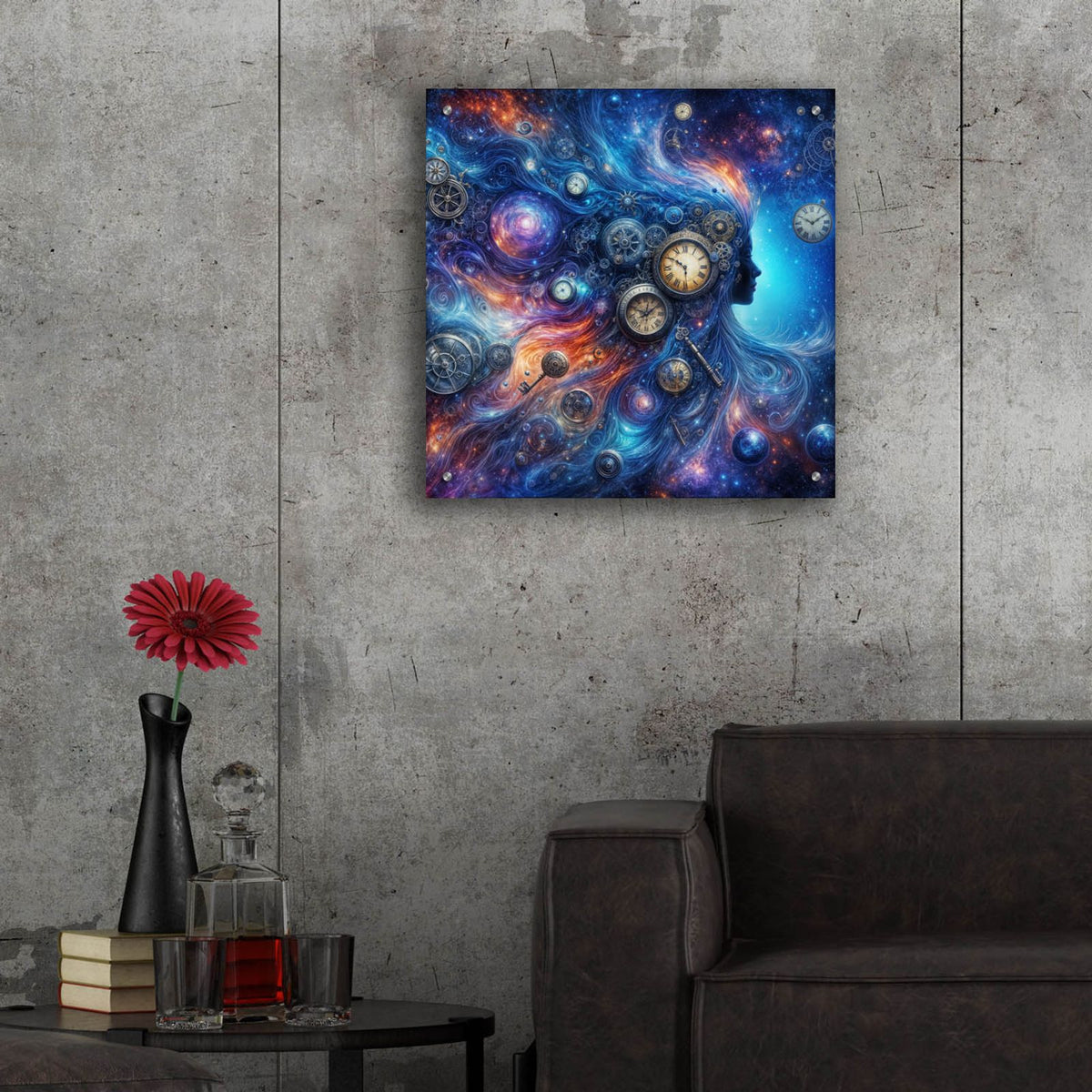 Celestial Timekeeper 4 by Rey Klimt - 24x24 acrylic wall art in a room