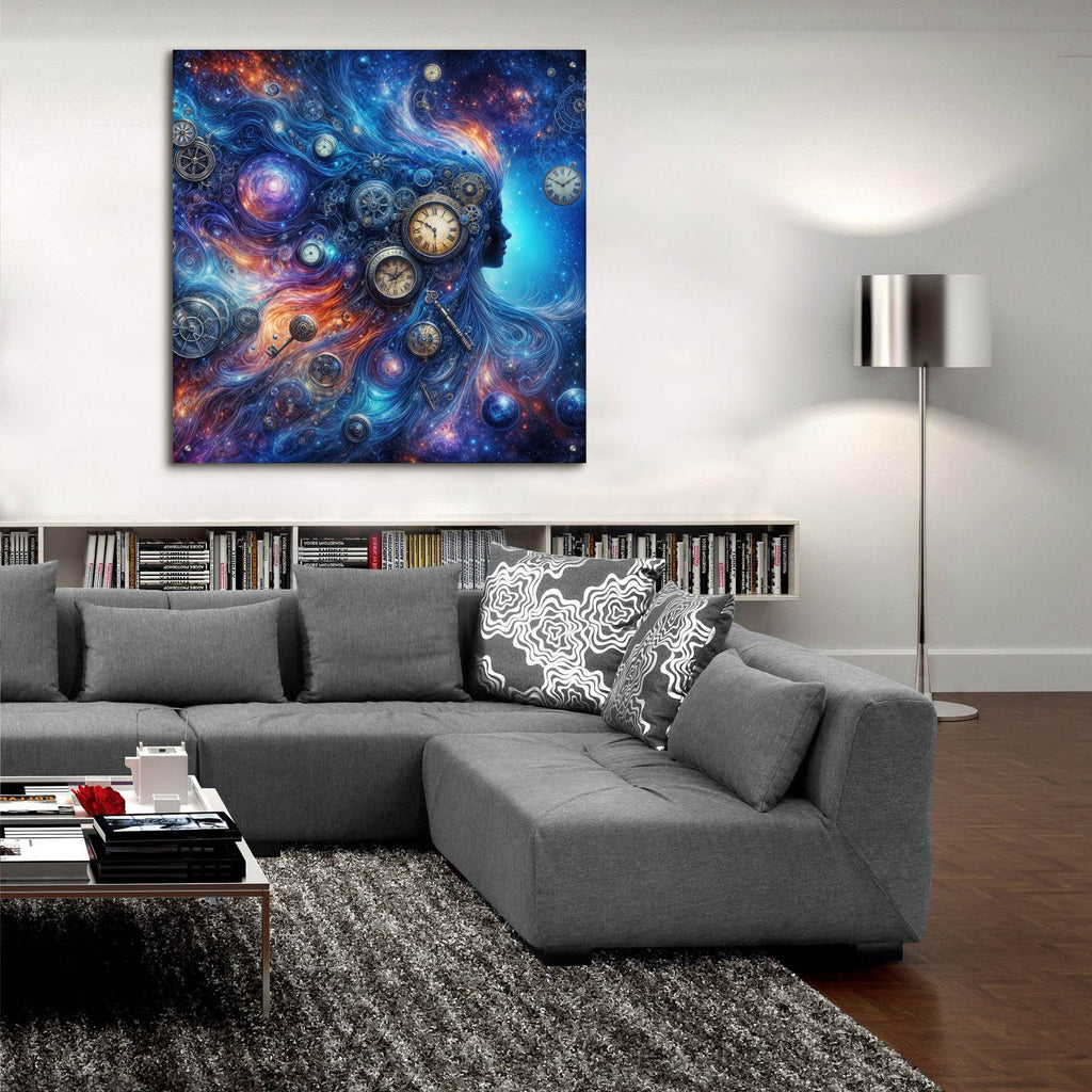 Celestial Timekeeper 4 by Rey Klimt - 36x36 acrylic wall art in a room