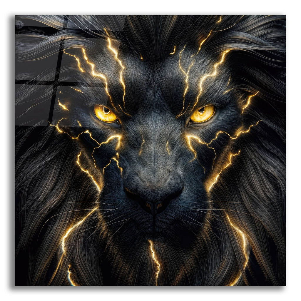 Electrifying Lion 2 by Rey Klimt acrylic glass wall art