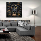 Electrifying Lion by Rey Klimt - 36x36 acrylic wall art in a room
