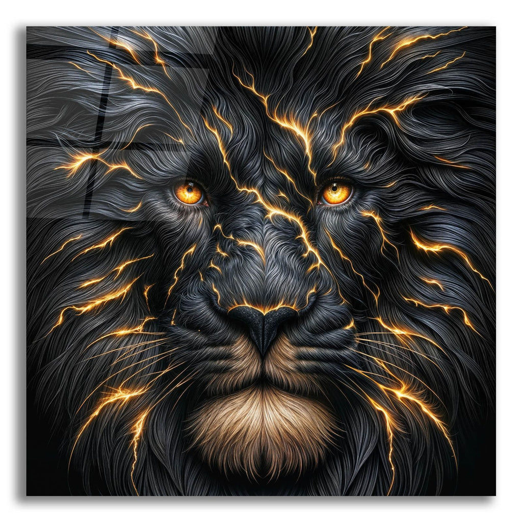 Electrifying Lion by Rey Klimt acrylic glass wall art