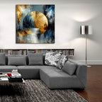 Golden Circle Abstract 1 by Rey Klimt - 36x36 acrylic wall art in a room