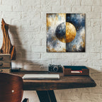 Golden Circle Abstract 9 by Rey Klimt - 12x12 acrylic wall art in a room