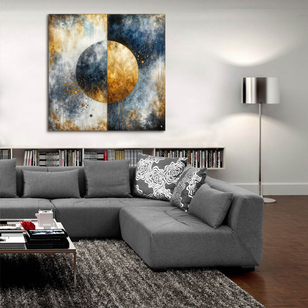 Golden Circle Abstract 9 by Rey Klimt - 36x36 acrylic wall art in a room