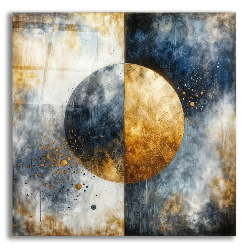 Golden Circle Abstract 9 by Rey Klimt acrylic glass wall art
