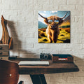 Highland Cow Sunglasses 1 by Rey Klimt - 12x12 acrylic wall art in a room