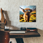 Highland Cow Sunglasses 1 by Rey Klimt - 12x12 acrylic wall art in a room